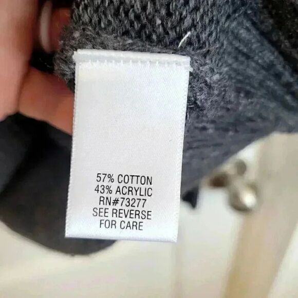 Sonoma Men's Red & Charcoal Cotton/Acrylic Color Block Knit Quarter Zip Mock Nec - Picture 9 of 11